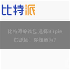 比特派冷钱包 选择Bitpie的原因，你知道吗？