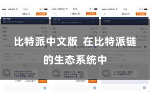 比特派中文版  在比特派链的生态系统中