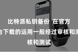 比特派私钥备份  在官方平台下载的运用一般经过审核和测试